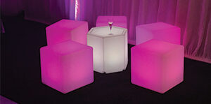 LED Table With LED Cube Hire